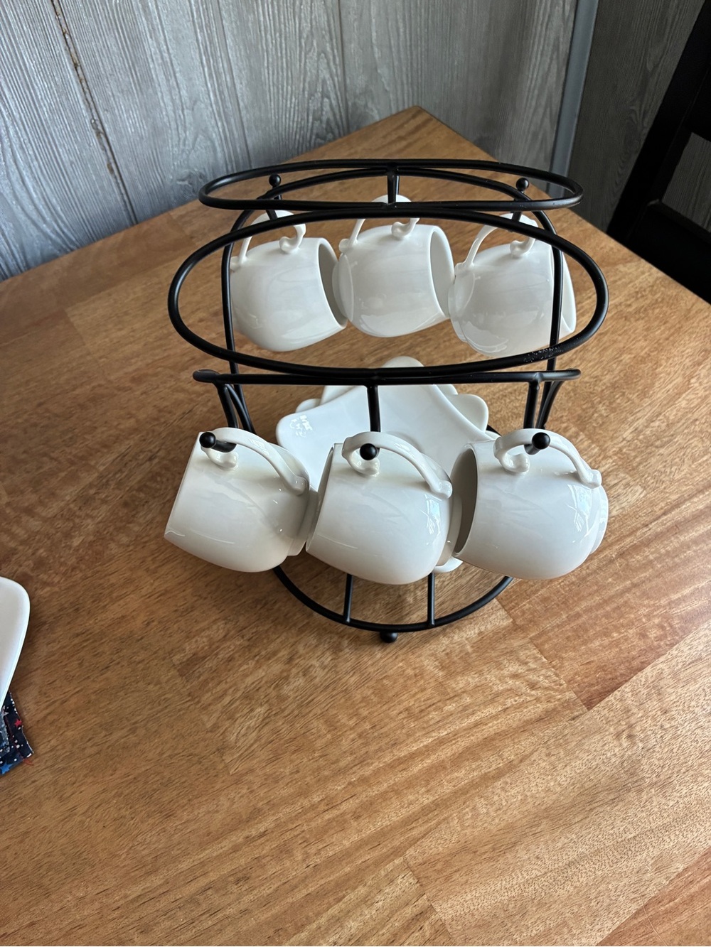 Espresso Cups with Saucers Set, Coffee Cups Metal Stand - Picture 2 of 9